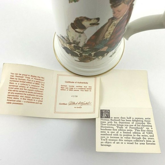 Norman Rockwell, Gorham Limited Edition, "The Pride of Parenthood" Stein. #4156. - Picture 11 of 12